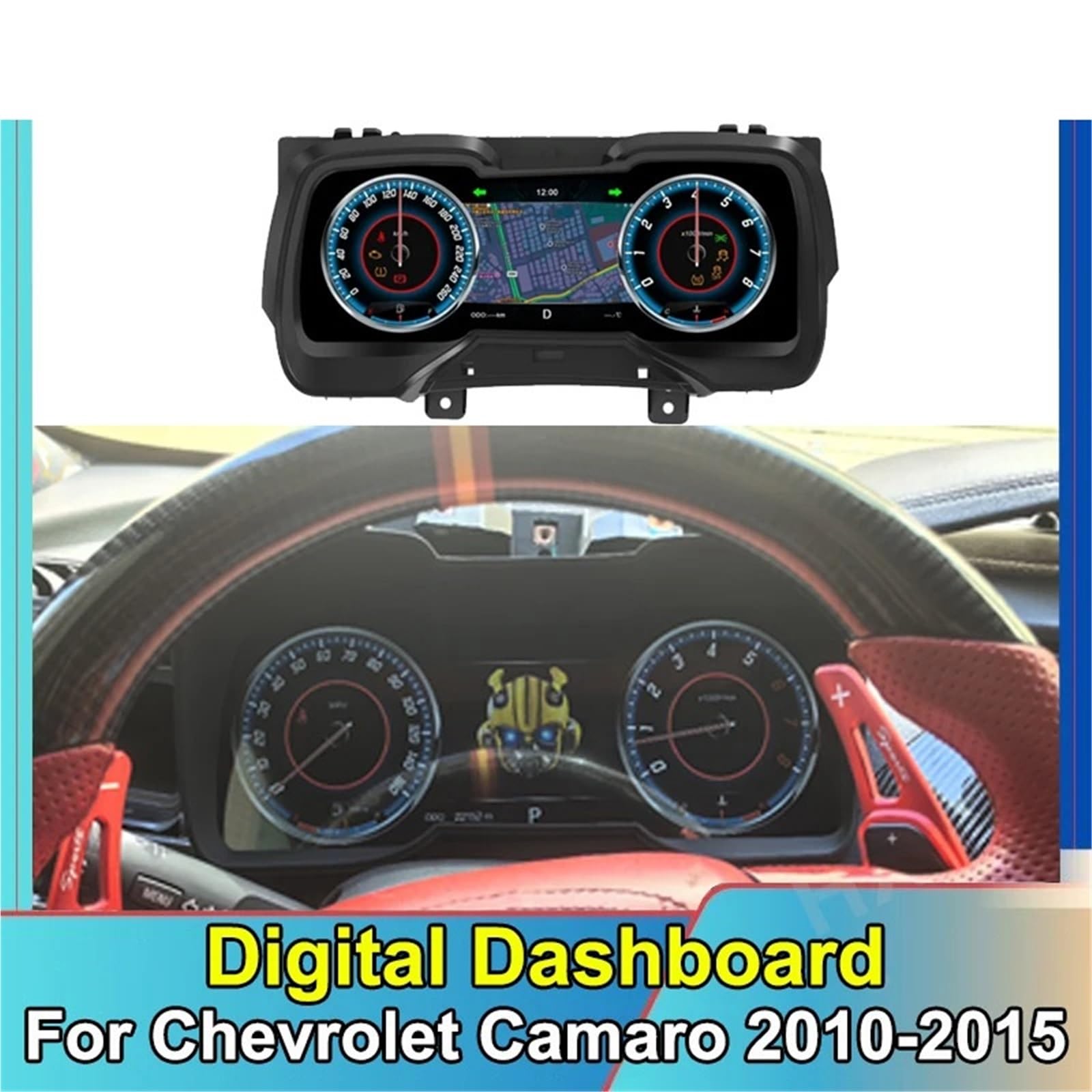 Tacómetro Compatible Con Chevrolet Camaro 2010-2015, Panel De Instrumentos, Pantalla LCD Digital, Tablero De Instrumentos, Cabina Virtual, Velocímetro