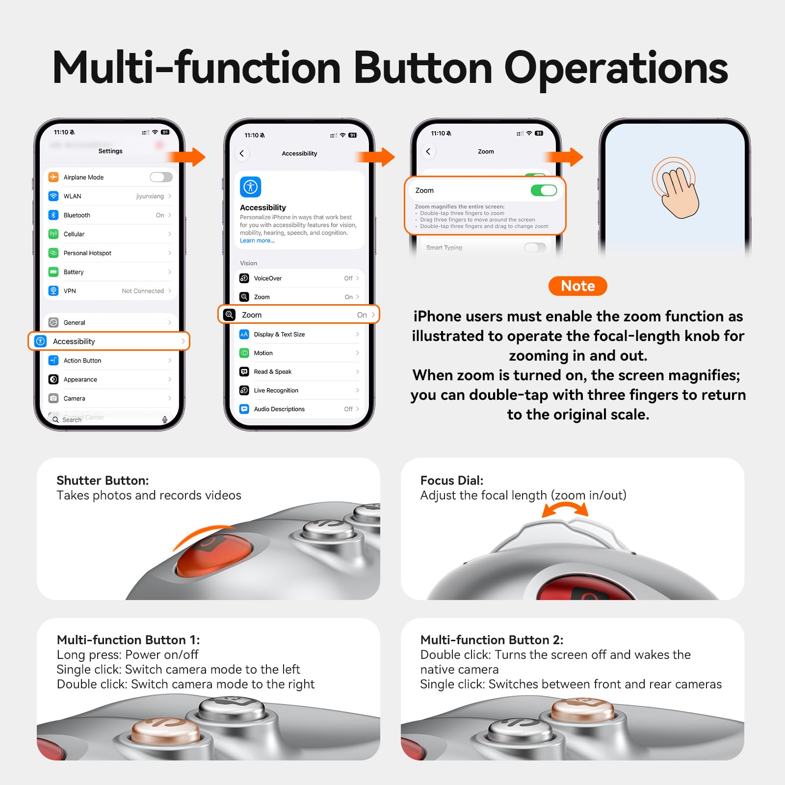 AMAZEAR Poignée Magnétique pour Smartphone iPhone/Andriod,Bluetooth Grip