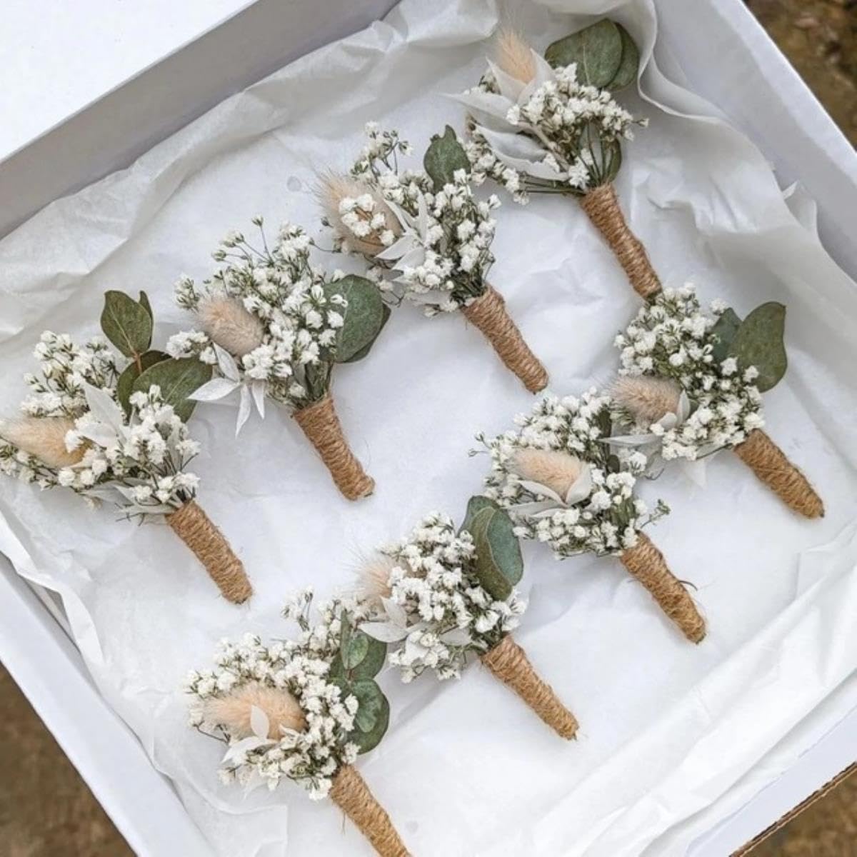 Trockenblumen Brautstrauß Mini natürlicher Trockenblumenstrauß Hochzeit Mittelstücke Dekor - 20 Stück