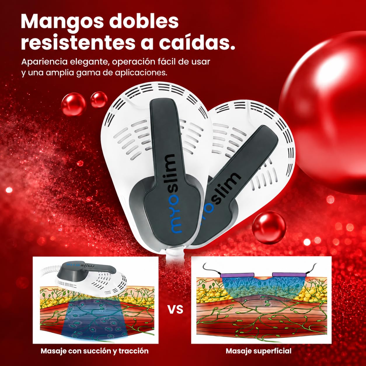 Myoslim EMS+ Rolka Kulki Wewnętrzne Modelowanie ciała 6500W | Częstotliwość 200 Hz, obrót 360°, Tonowanie mięśni, redukcja tłuszczu, certyfikat CE i RoHS