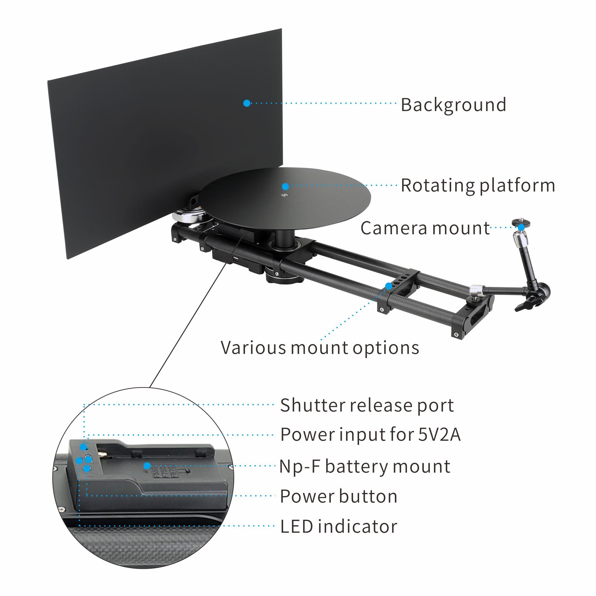 KONOVA Plataforma giratoria motorizada de 360 Grados para fotografía de Producto de 360 Grados