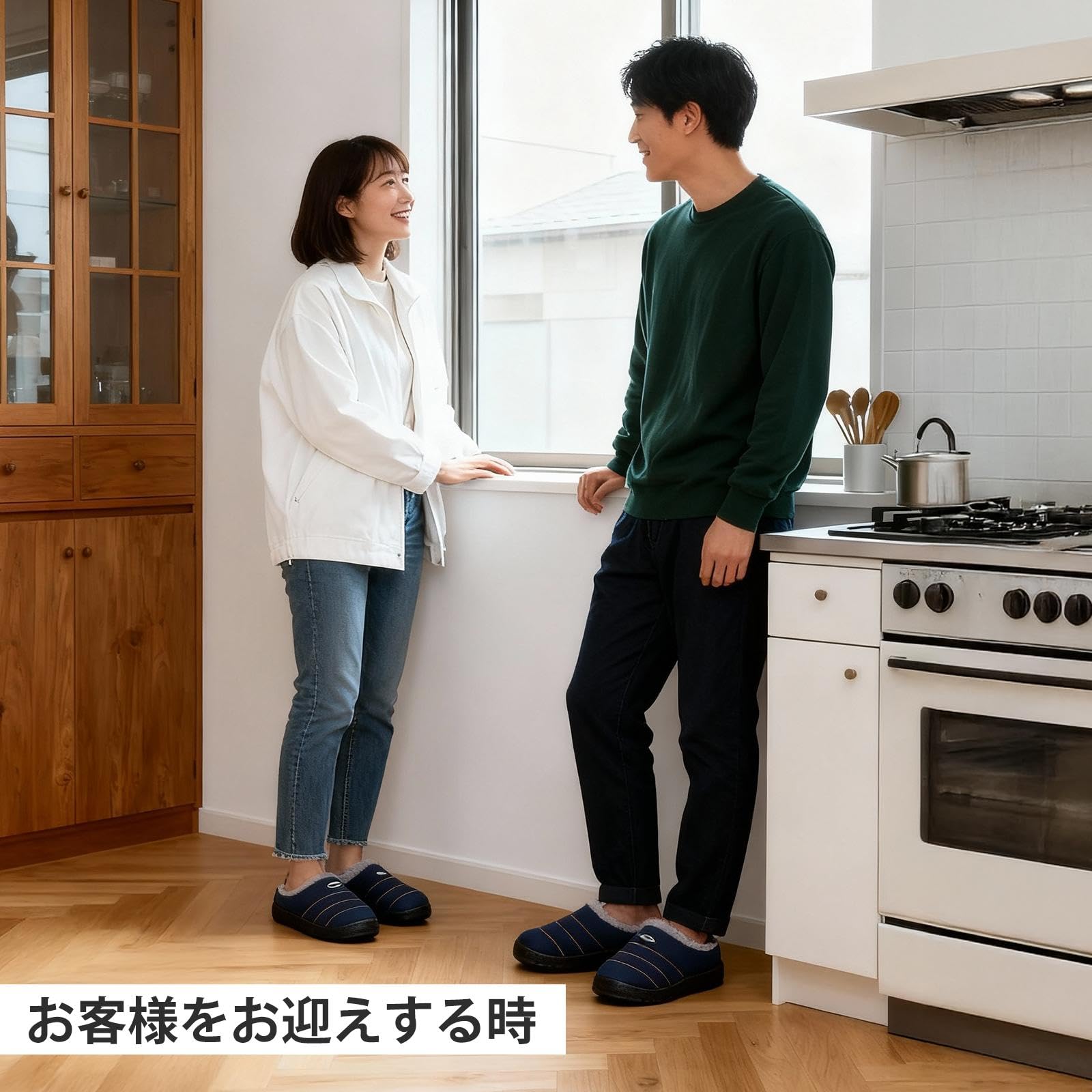 [Putu] 冬のサンダル ルームシューズ 男女兼用 ローカット ボア付き 保温 室内 アウトドア スリッパ 暖かい 防撥水 - 2