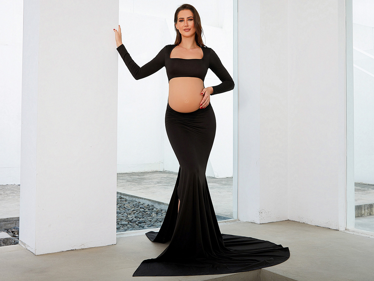 black dress embroidery Elizabeth main image 1