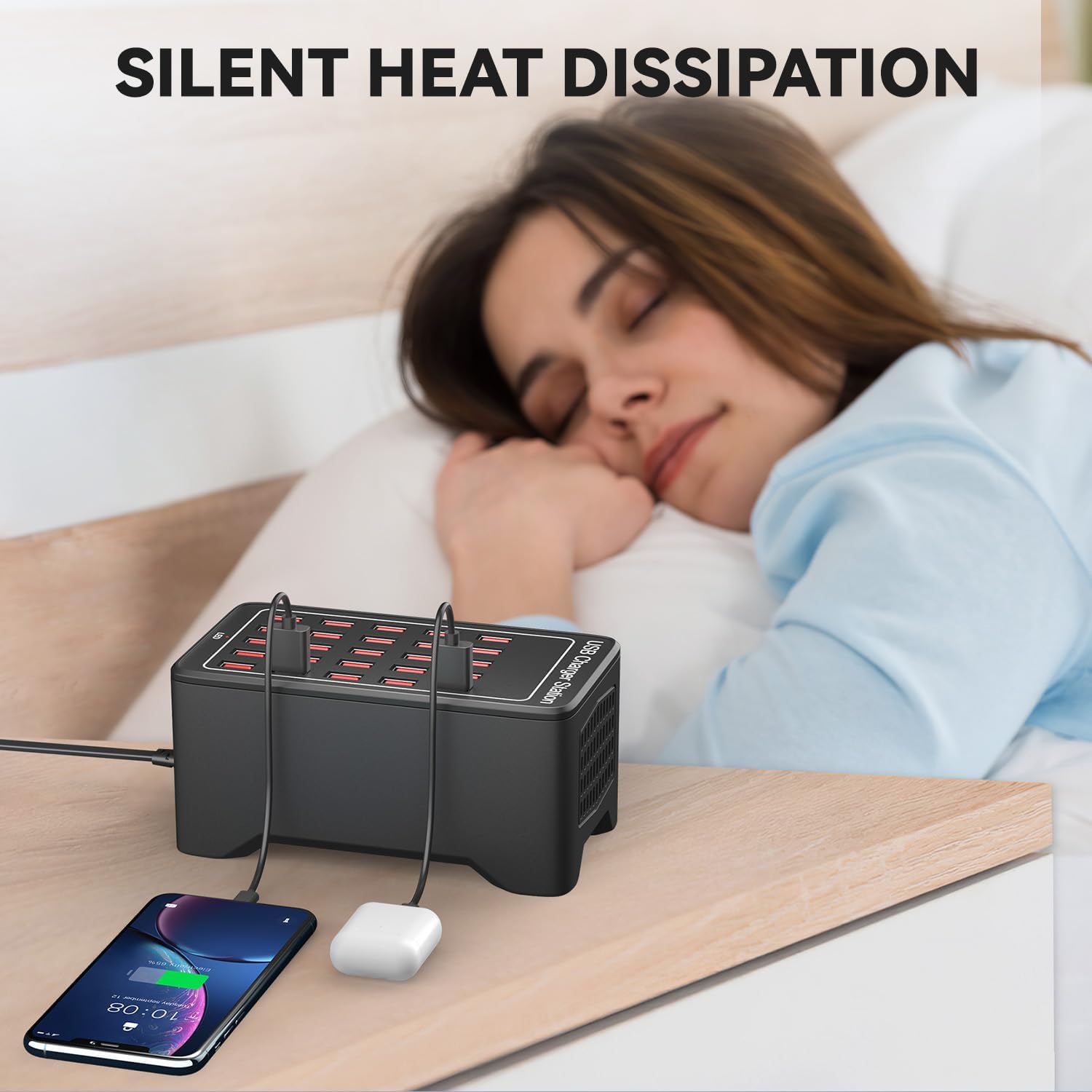 Charging Station for Multiple Devices,125W 25 Ports Multi USB Charger Stations for iPhone, Cell Phone, iPad, Tablet, Apple Watch and Other Electronic, Multiple USB Power Charging Dock for Home Family