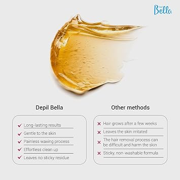 Depil Bella Paste Full Body Sugar Natural Wax Hair Removal, Professional or Personal Use, 100% Natural, Vegan, Organic, for All Skin Types, (1300 g)