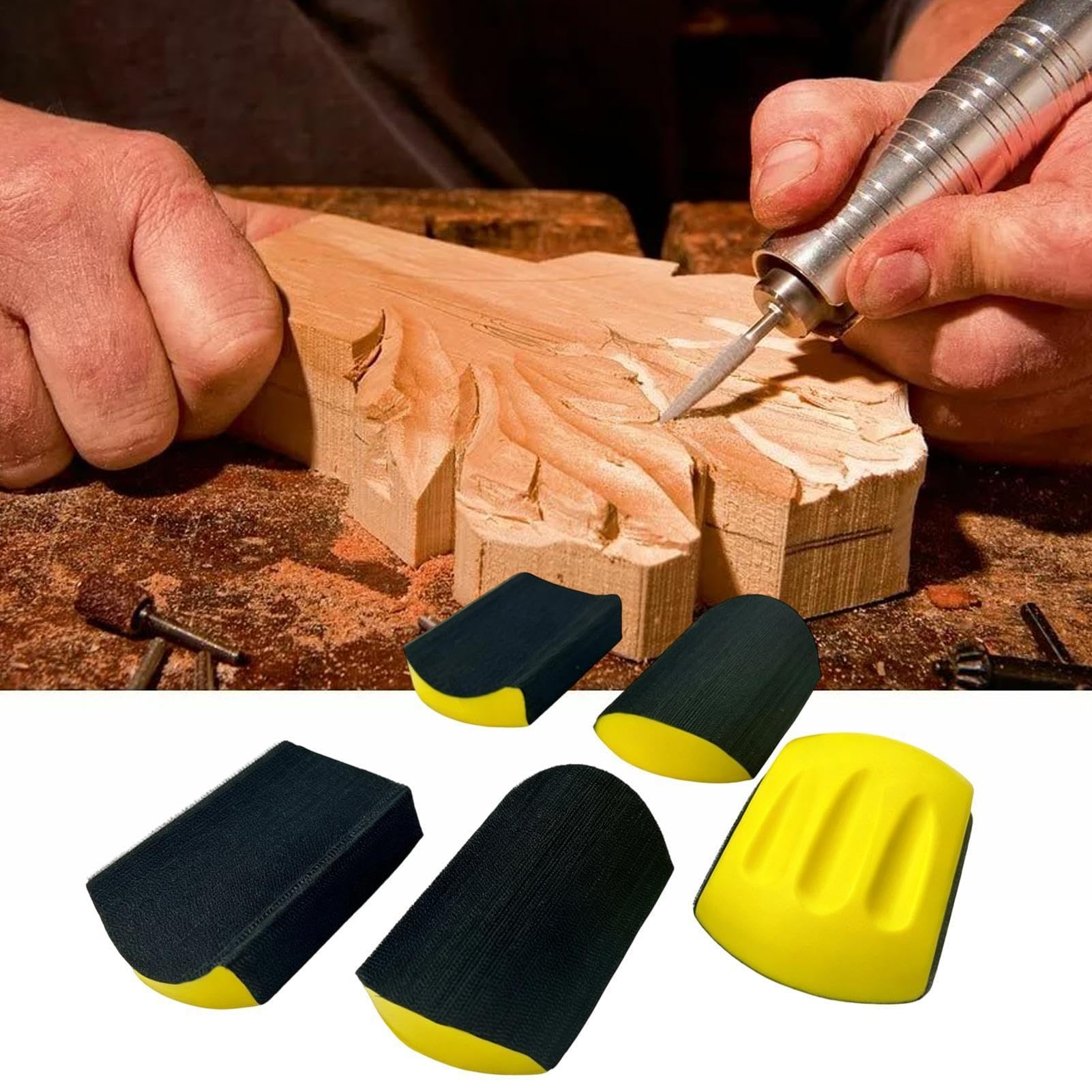 Impugnature Sagomate Per Levigatura 5 Pezzi Impugnature Sagomate Da | Blocco Abrasivo Flessibile Per Mobili Ufficio Artigianato Officina Studio Casa Industria Edilizia Fale