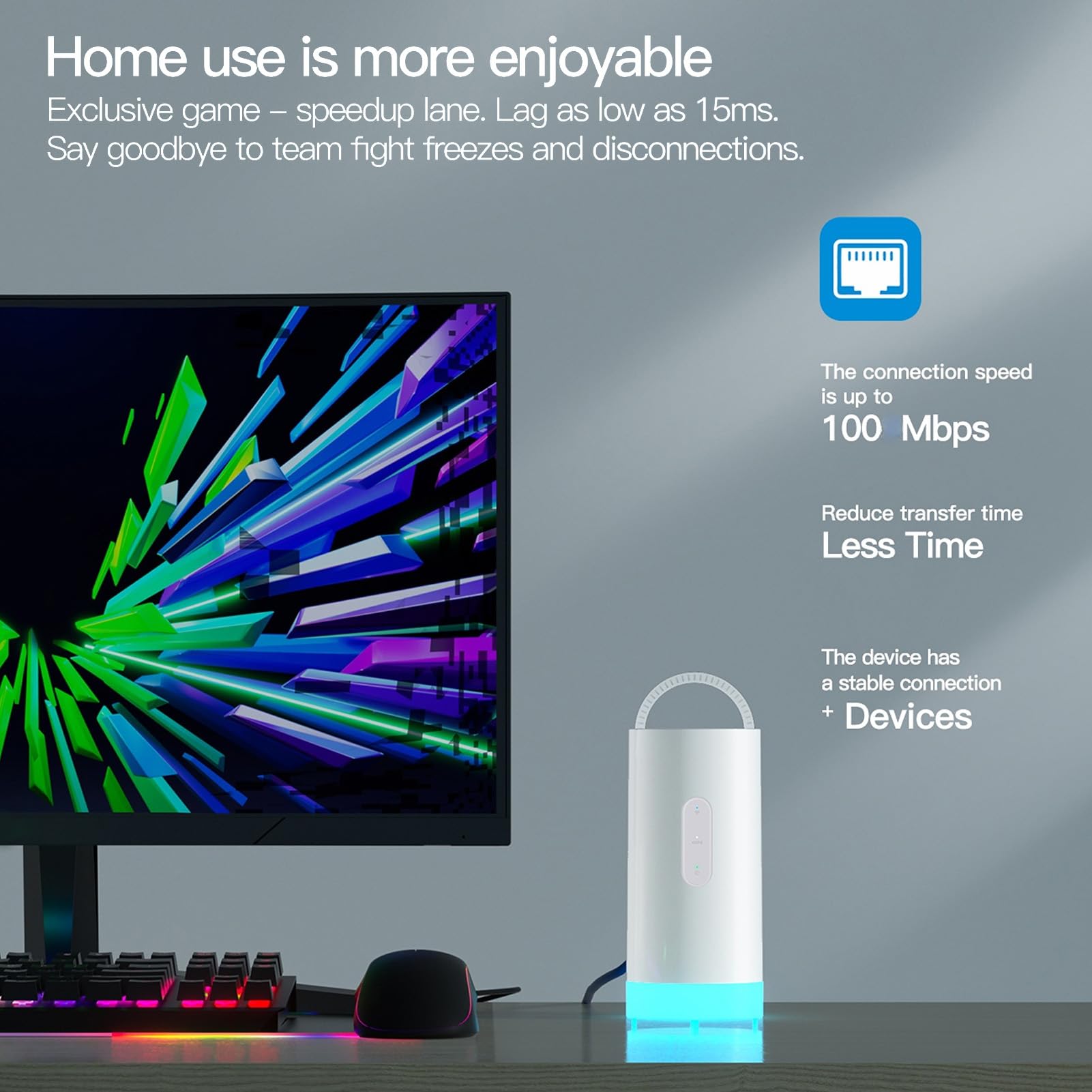 Routeur WiFi 4G LTE, Batterie 10000mAh, Lumière Colorée