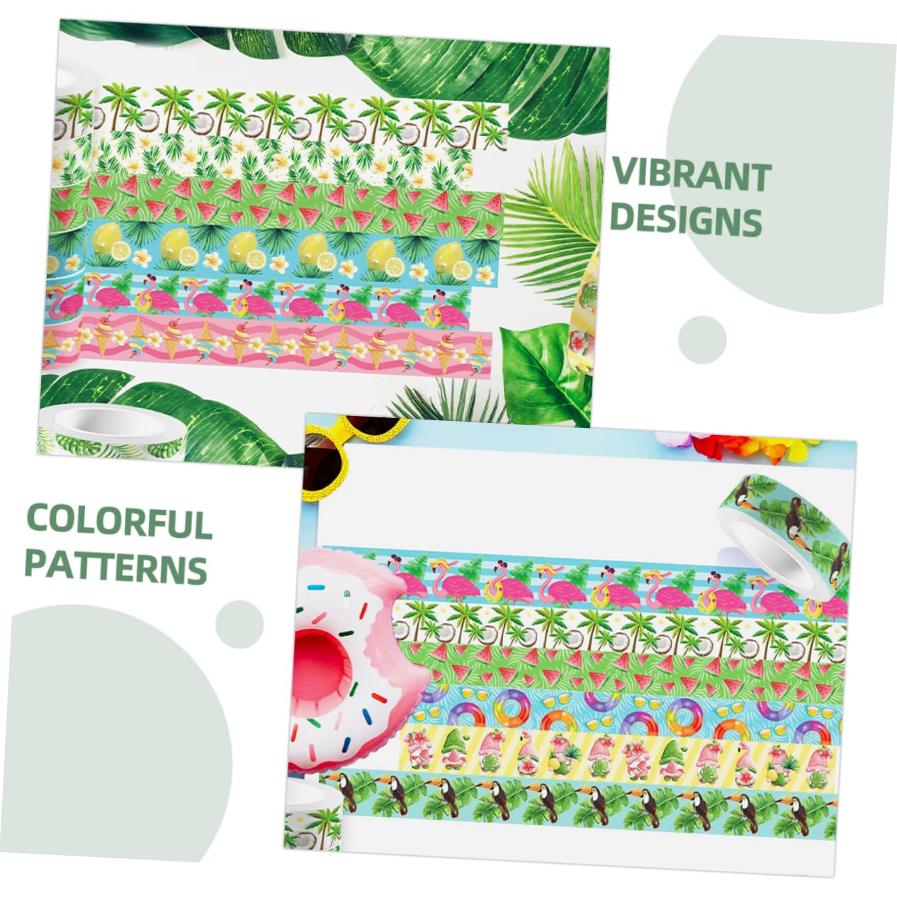 SEWACC 60rollos Cinta Washi Para Scrapbooking De Cinta Color Verde y Estampados Para Manualidades y Decoración De