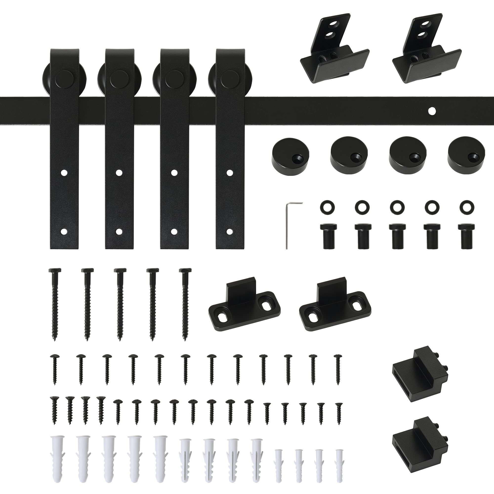 Porte coulissante : kit rail 200 cm en acier carbone Homcom