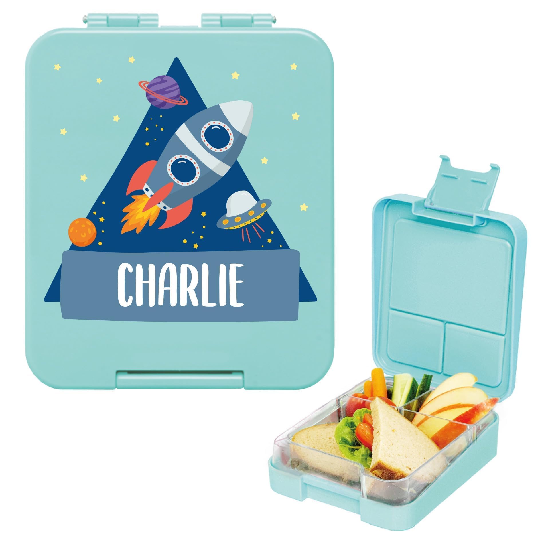 gutmarkiert -Personalisierte Brotdose mit Name - Mikrowellen- und spülmaschinenfest .ideal für Kinder. Motiv Ihrer Wahl. Farbe: Hellgrün