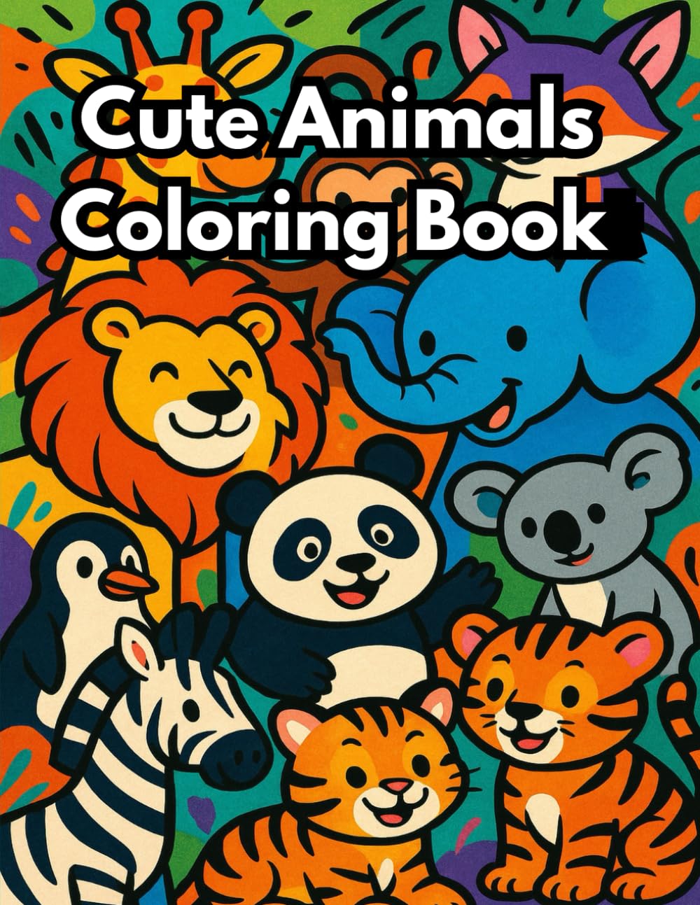 Cute animals coloring book: A Fun and simple coloring Book for toddlers and preschoolers with 30 adorable animals