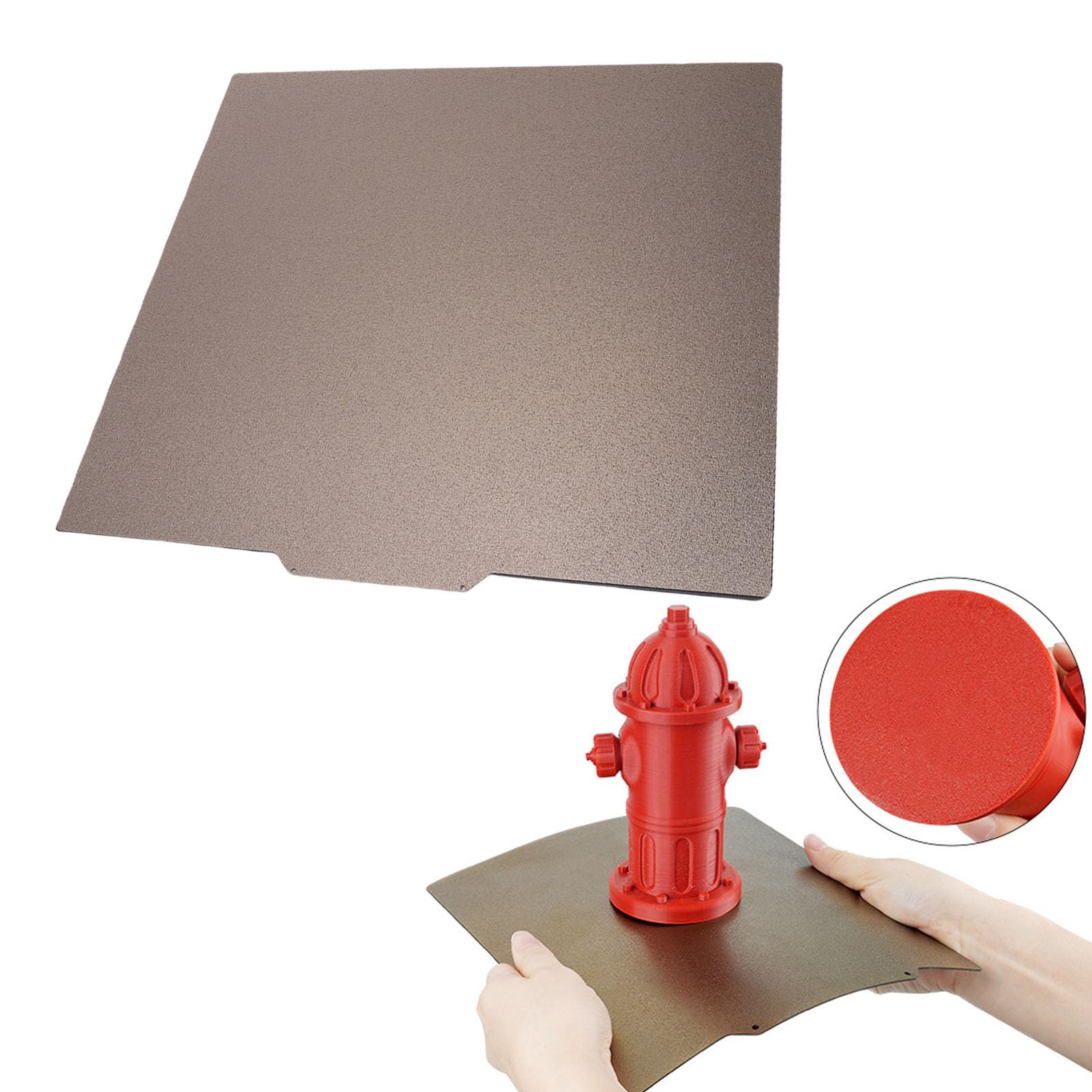 Fafeicy Płyta Montażowa Drukarki 3D 330x310mm Dwustronna Matowa, Teksturowana, Elastyczna Platforma do Drukowania dla Akcesoriów do Drukarek MEGA X