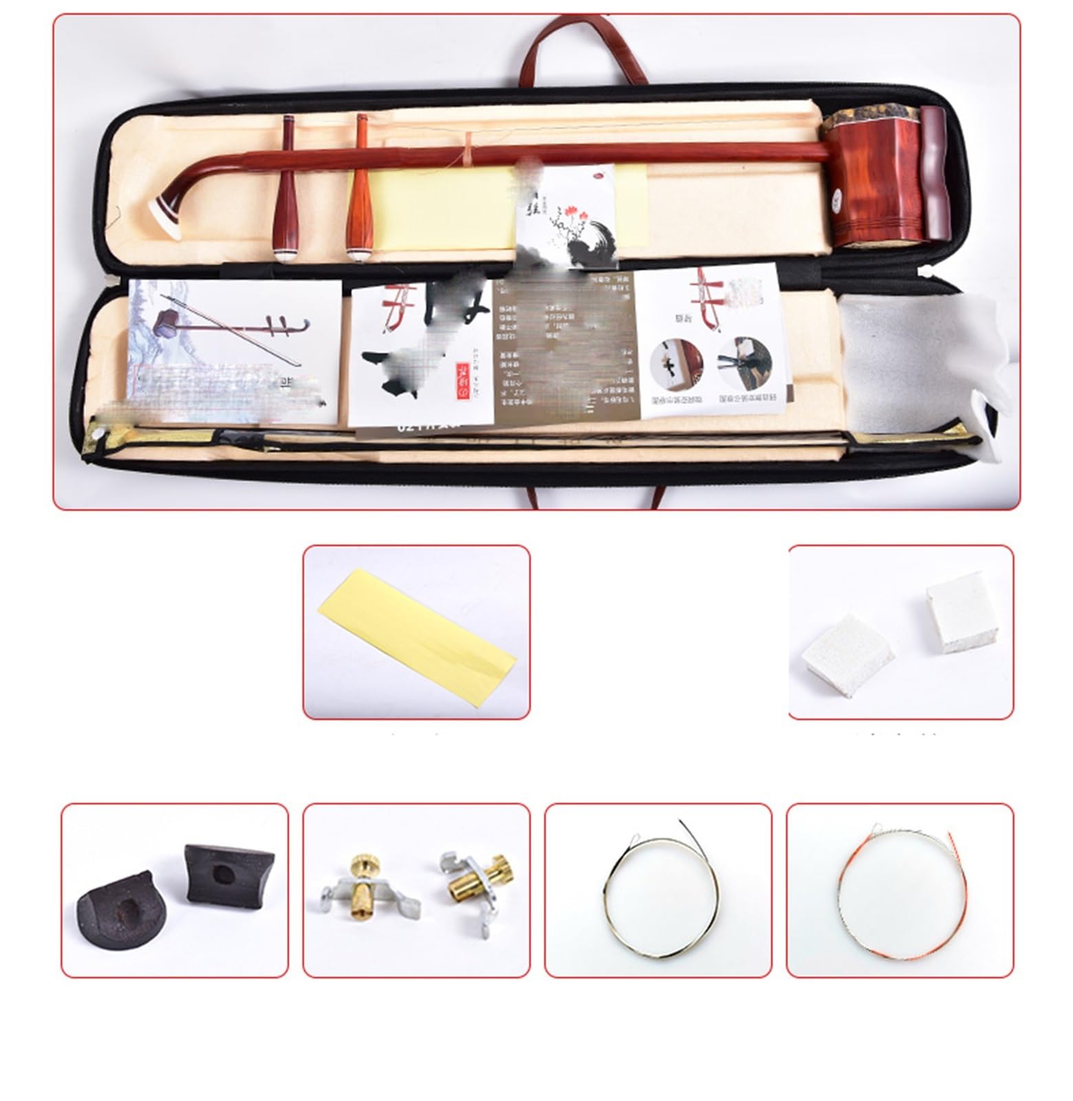 Erhu Débutants Erhu Hexagonal Fabriqué À La Main (bois De Padouk Rouge)