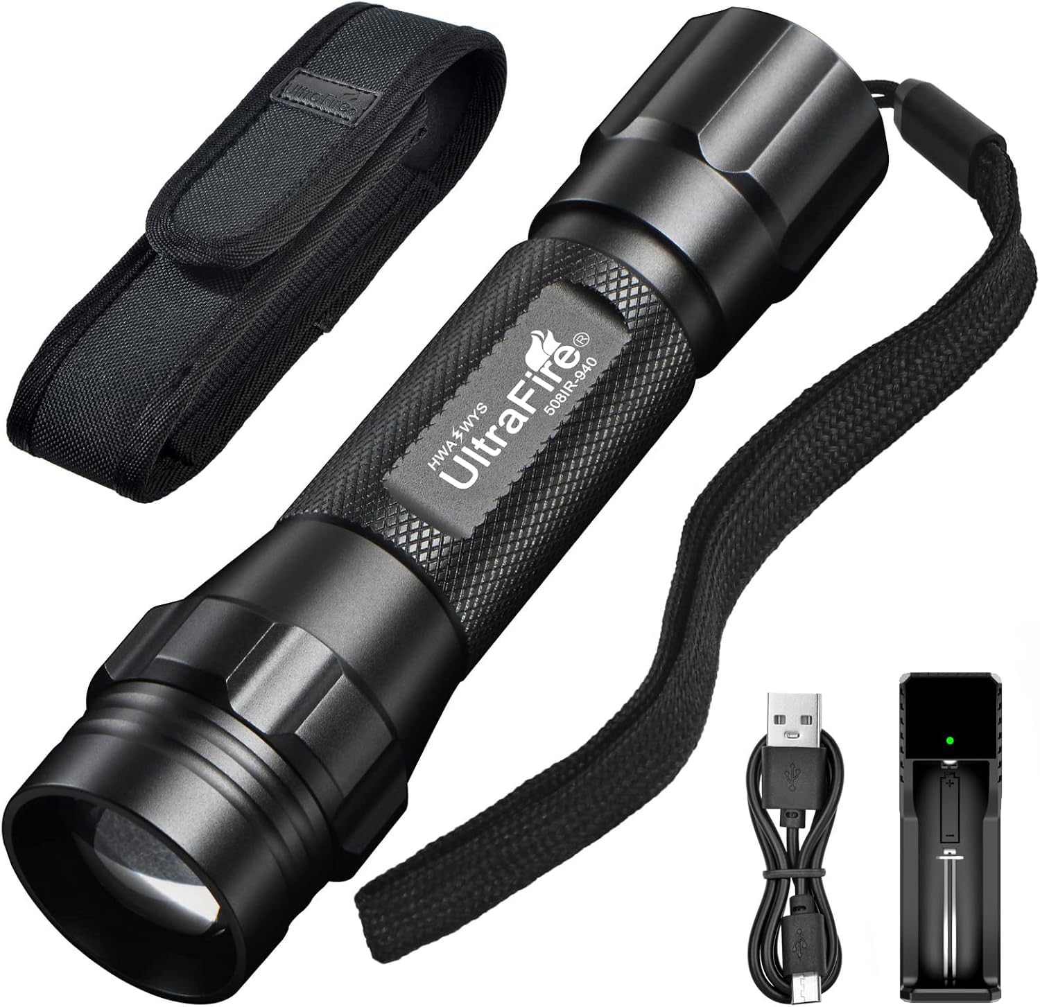 ULTRAFIRE 940nm IR Flashlight for Night Vision, Infrared Light LED IR Illuminator, Zoomable IR Lights are Invisible to The Human Eye - Use with Night Vision Gear (Infrared 940nm Light)-image-31