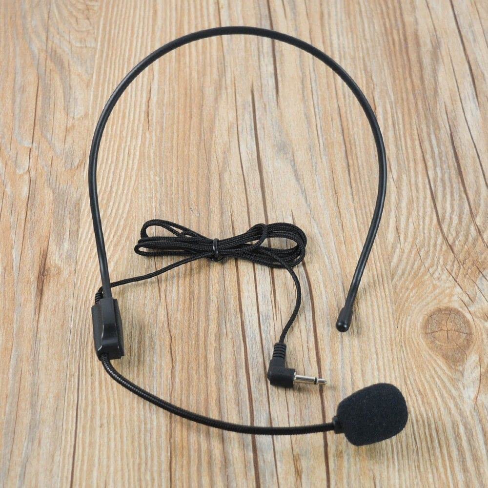 Microphone Headset with Flexible Boom for Amplifer, Wired Connection, Black, Pack of 1 (Not Any Speaker Device Included)-image-31