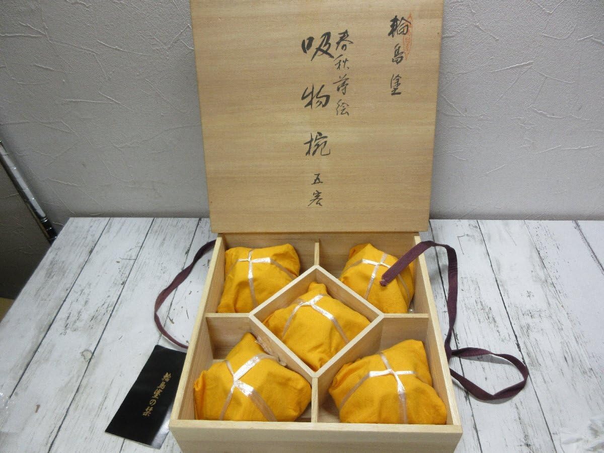 315 美品良好 東海道五十三次図蒔絵 特選越前塗作家 吸物椀５客木製/輪島塗 315 美品良好 東海道五十三次図蒔絵 特選越前塗作家 吸物椀5客木製