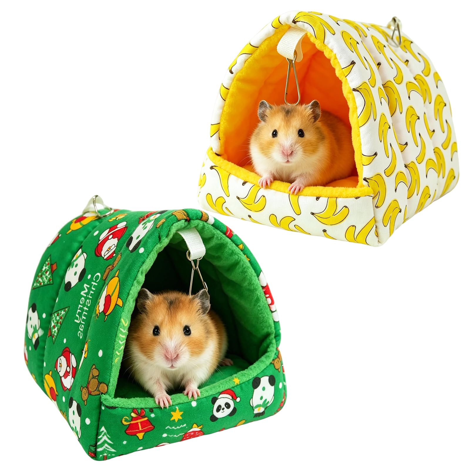 ZPSCXQ 2 Pcs Guinea Pig Bed, Guinea Pig Hideout for Small Animal Cage Accessories, Warm Washable Sleeping Area for Dwarf Rabbits Chinchillas Hamsters, 15 cm by 15 cm