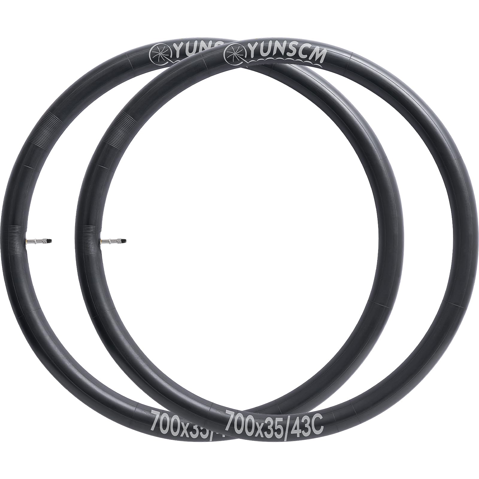 YunSCM - 2 Tubos Interiores para Bicicleta 35/43-622 700C 700x35C 700x38C 700x40C 700x43C C4E-40L Válvula Dunlop, Compatible con 700x35c/38c/40c/43c Road/MTB Bike Tire Tubo Interior