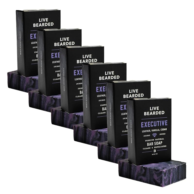 Sabonete em barra Live Bearded Executive Scent, Pacote com 6 unidades de aproximadamente 142 g