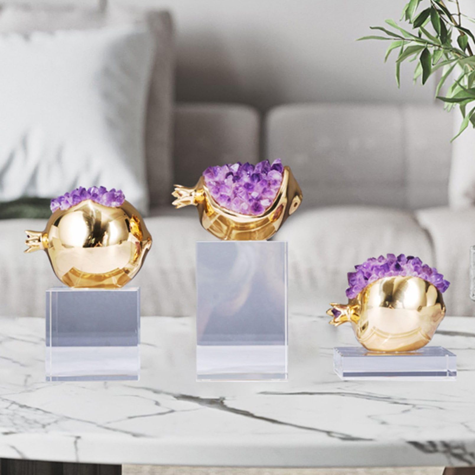 Amazon.co.jp: ザクロ クリスタル 置物 果物 花 植物 フルーツ 水晶 