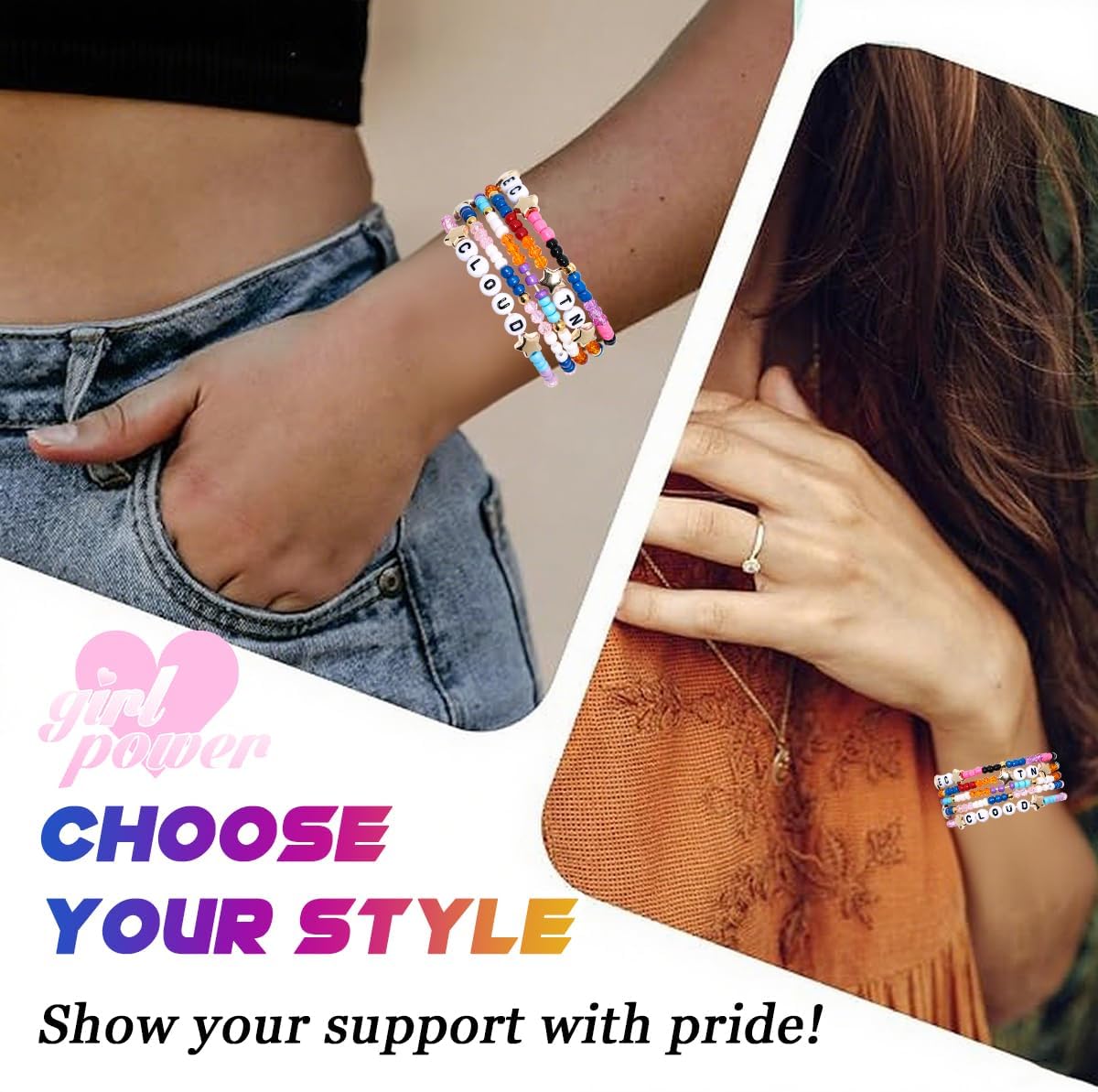 AICase for Megan Merch Moroney Gifts Toys Inspired Bracelets 5 Pcs Stackable Stretch Beaded Friendship Bracelets Figures Collection Costume Cosplay Merchandise Gifts for Fans Women Birthday Christmas - Image 5