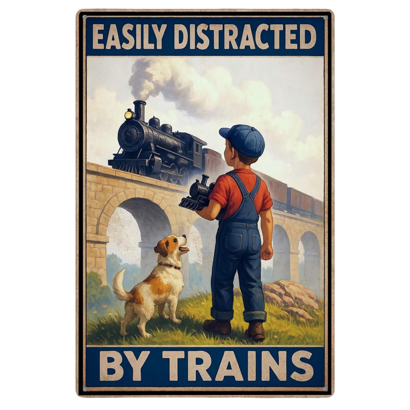Train Gifts for Men, Wall Art for Living Room Wall Decors, Vintage Signs