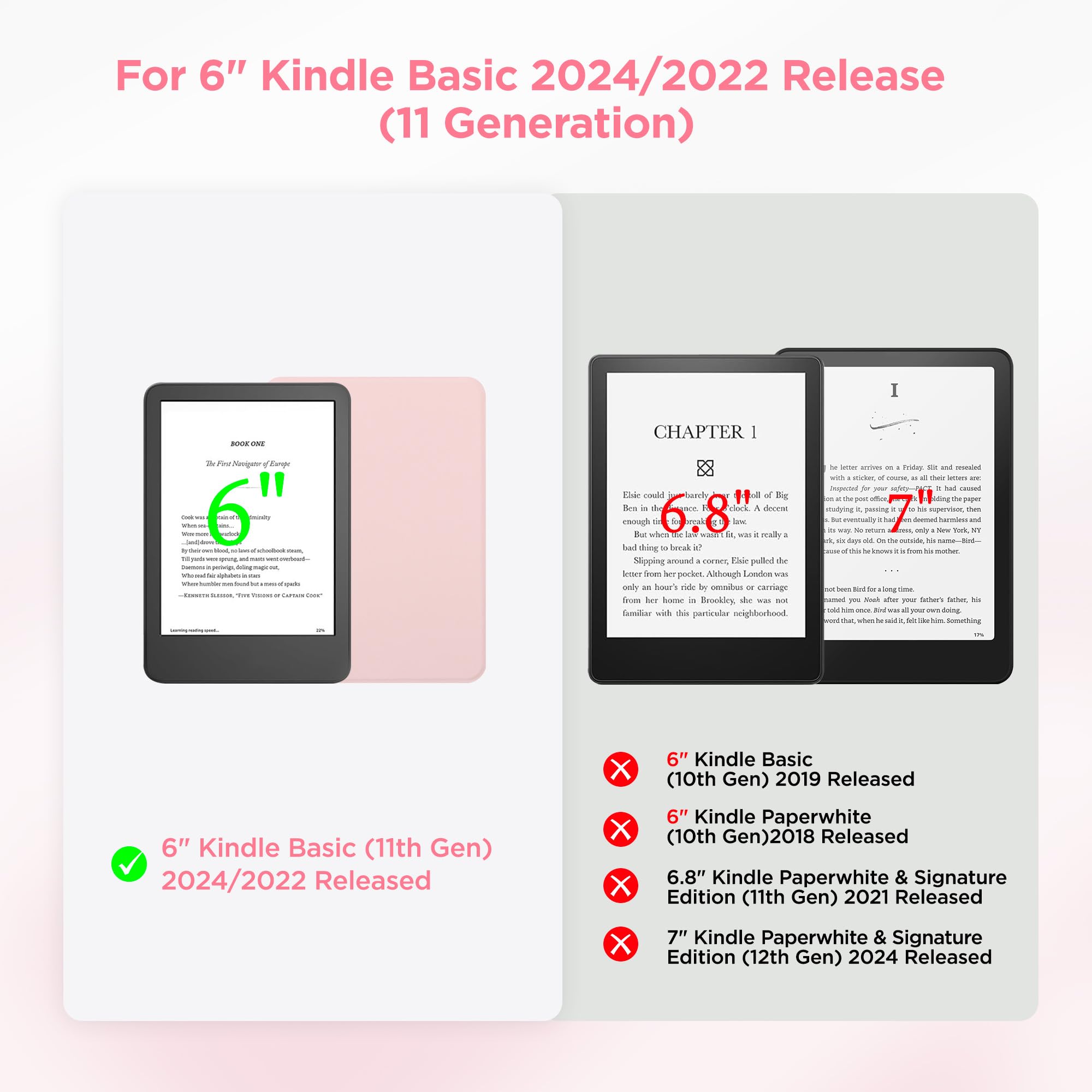 Amazon.co.jp: SESENSE 取り外し可能な磁気ケース 6インチ Kindle 2024