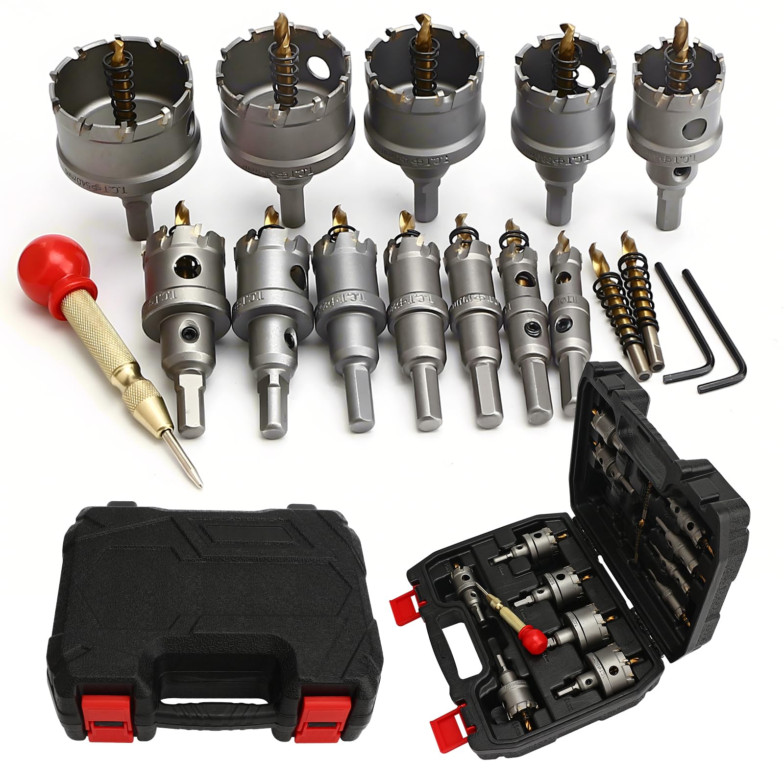 Carbide Hole Saw Kit - 13 Piece for Metal & Wood -8