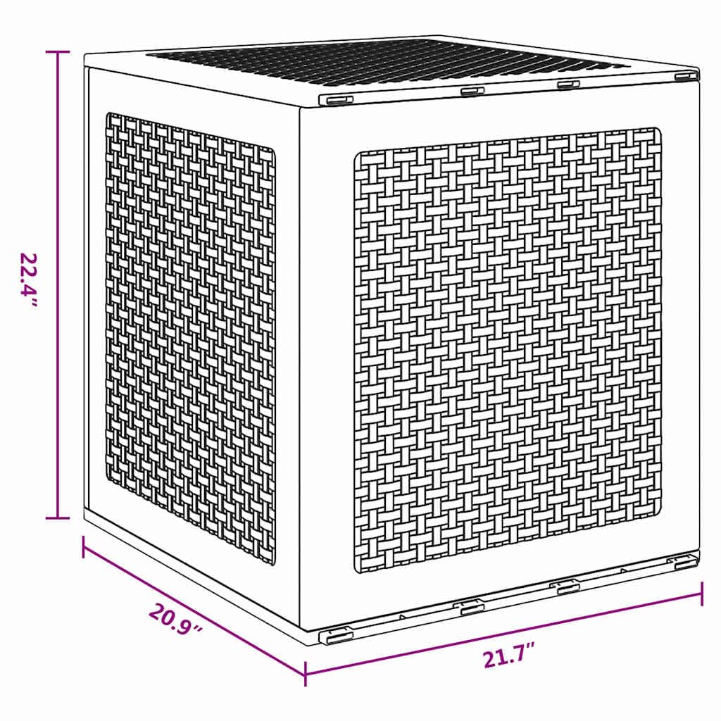 vidaXL Scatola di Stoccaggio Bianco 55x53x57 cm Polipropilene da Giardino e Terrazza Resistente alle Intemperie