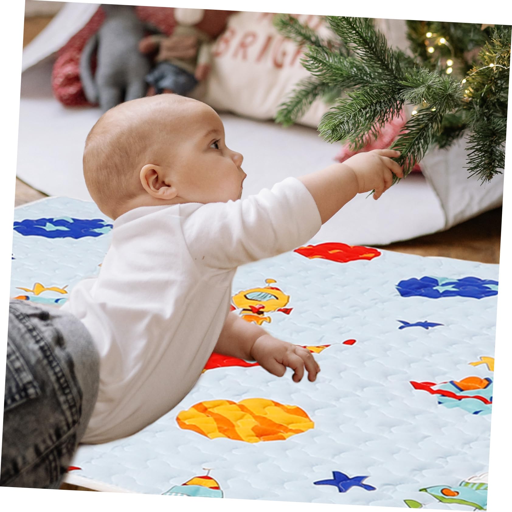 SUPVOX Tapis de Table pour Chaise Haute Bébé Antidérapant en Tissu Doux et Confortable, Design Polyvalent et Mignon pour Protéger le Sol Pendant les Repas et Jeux