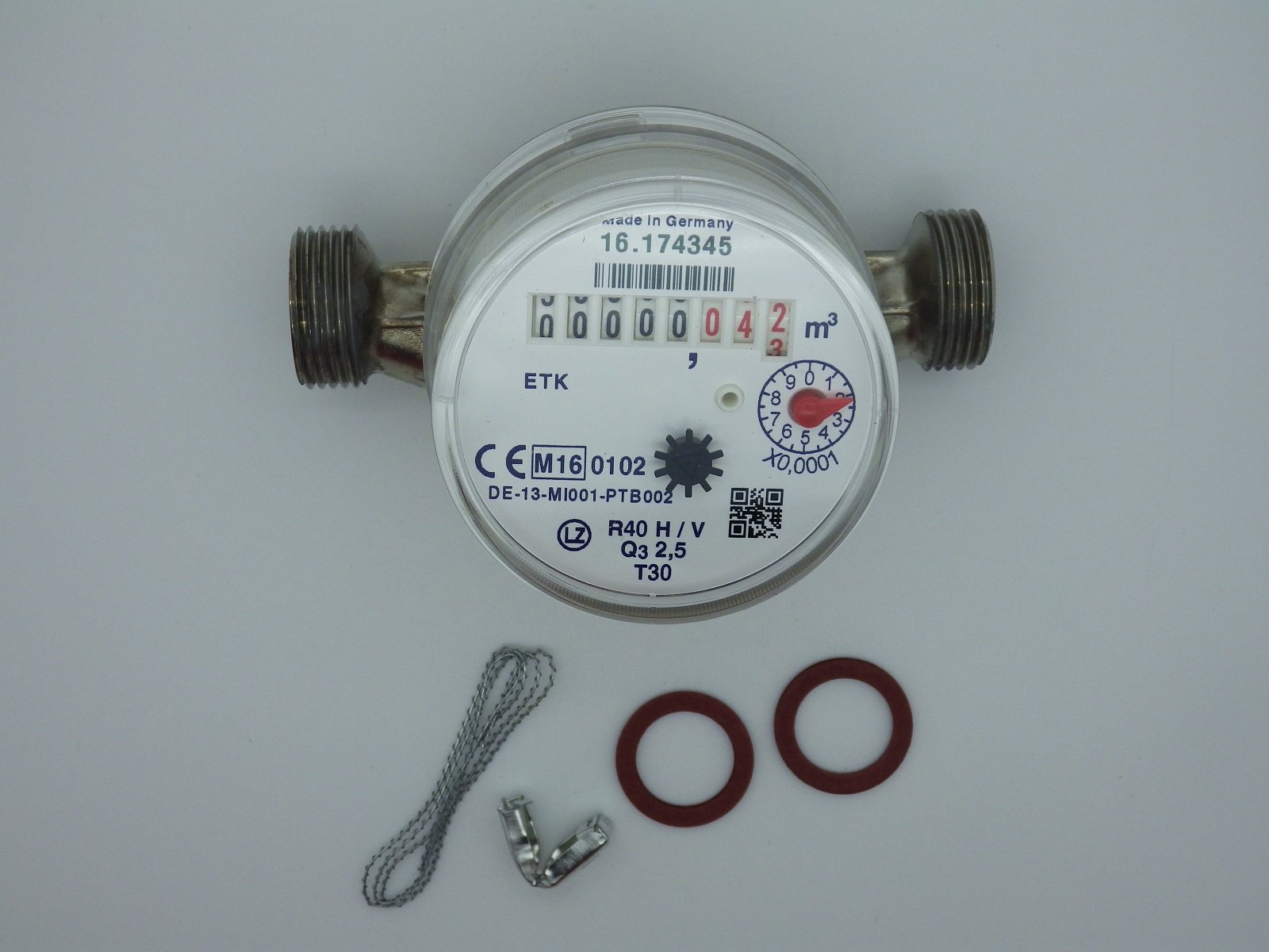 Einstrahl Wohnungswasserzähler für Kaltwasser QN 1,5/ R 1/2"/ 110 mm