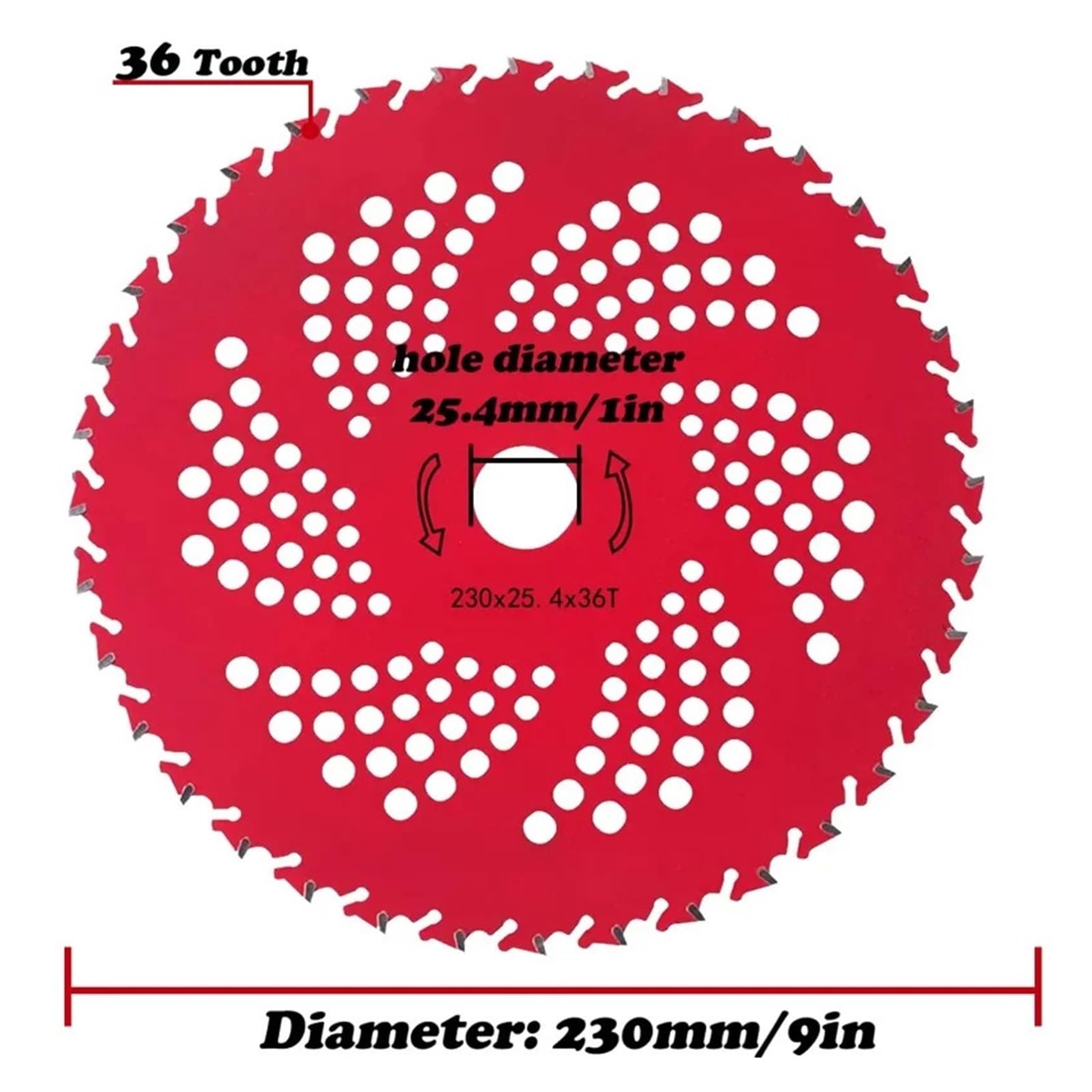 Lama for Tosaerba 36 Denti Lame Con Punta In Metallo Duro Lame for Decespugliatore In Acciaio Al Manganese for Decespugliatore for Erbacce Trimmer Cura Del Prato Strumenti for Agricoltori(1PCS)