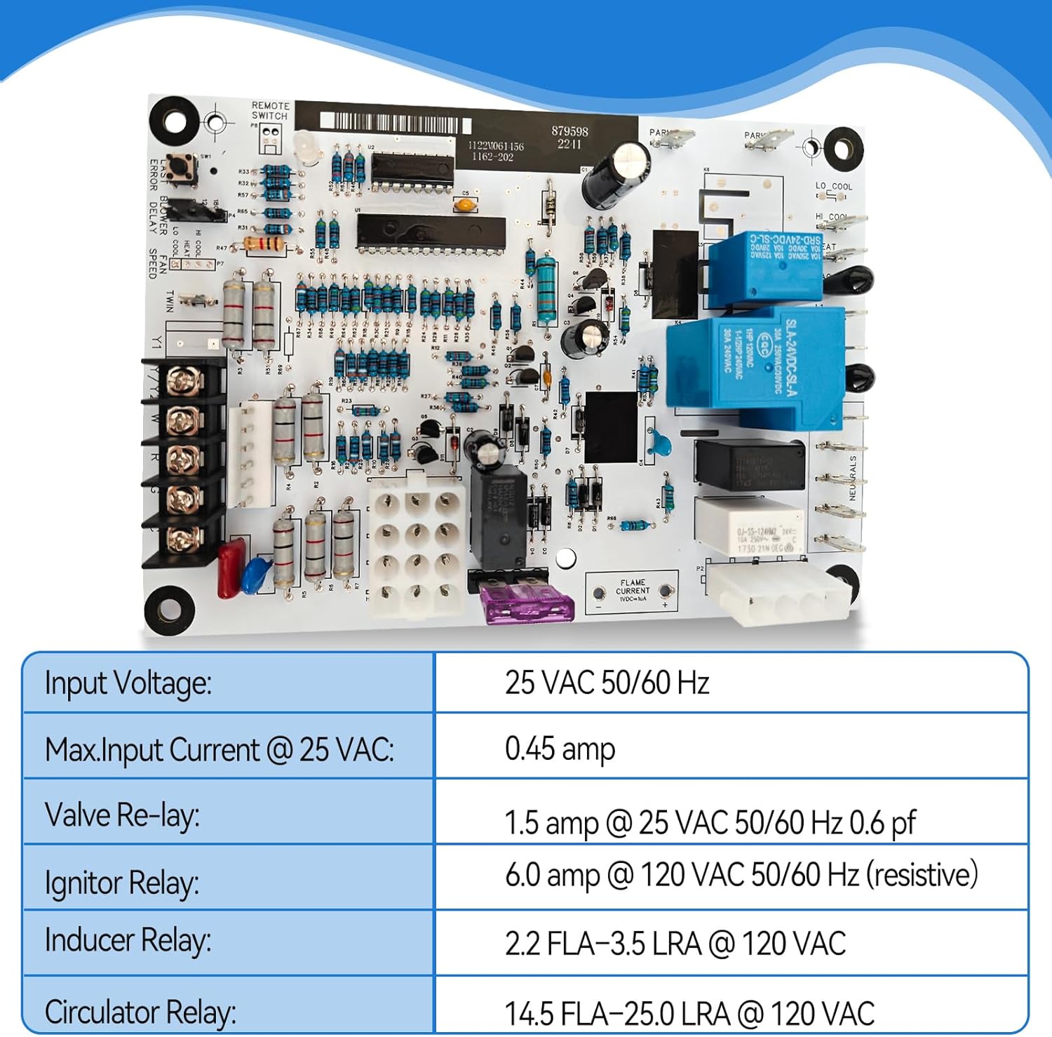 031-01267-001A Control Board Compatible with York Coleman 031-01972-000, P031-01267-001, 031-01266-000, 031-01140-702 Furnace Control Board