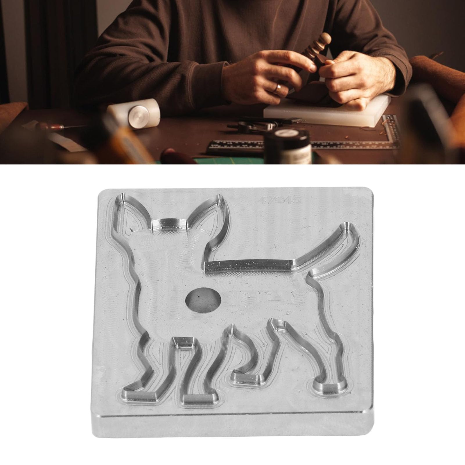 Professionelle Hundeform-Schneideform aus Legiertem Stahl und Leder, Stanzwerkzeug für Schlüsselanhänger, Aufnäher, Geeignet für Heimwerkerarbeiten