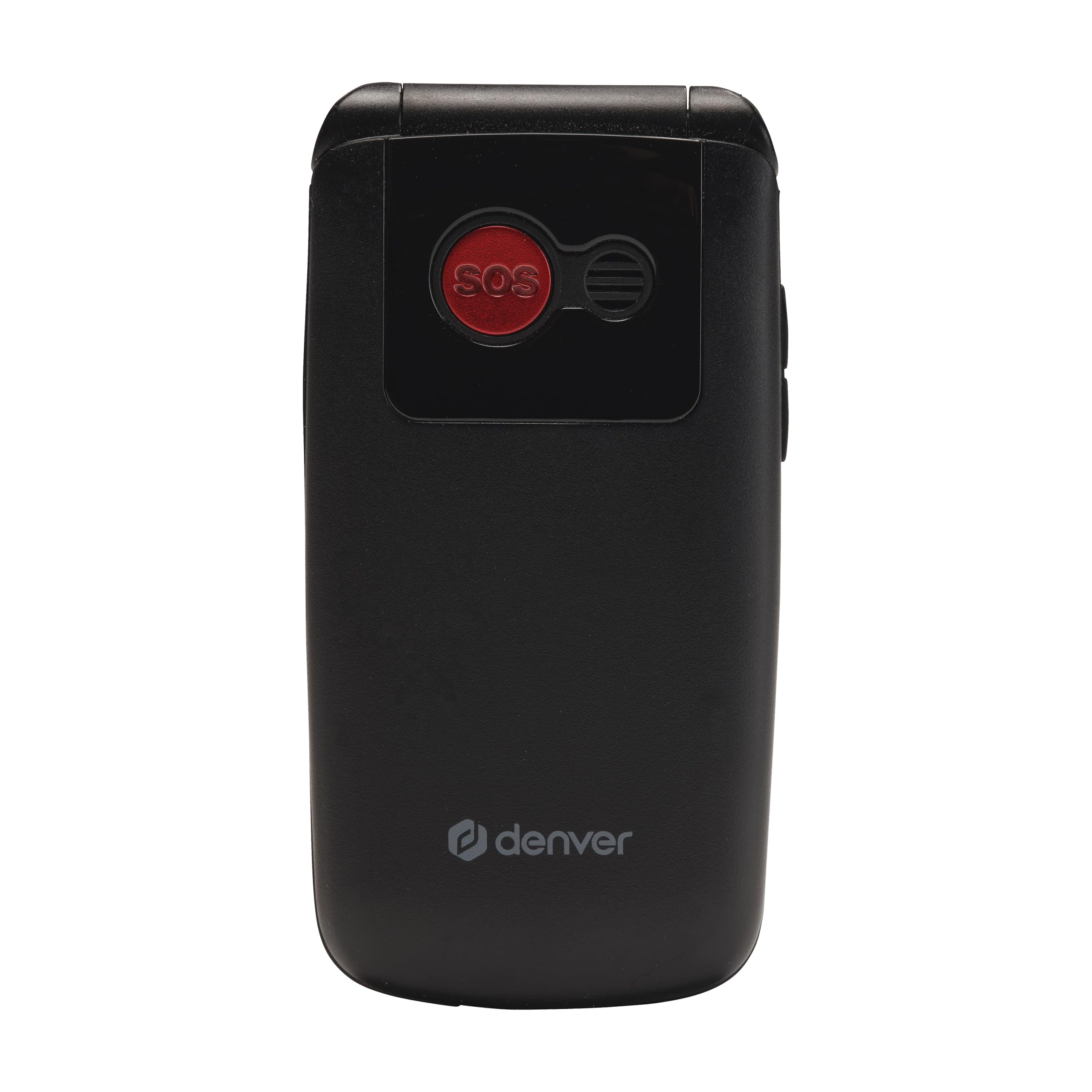 Denver BAS-24800L - Teléfono móvil para personas mayores 4G con estación de carga y botón de emergencia SOS, teclas grandes, sin contrato, volta, Bluetooth, radio FM, linterna, IP54, pantalla a color