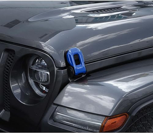 Miniatura 3 de Voodonala Para Jeep JL ABS Capó Cierres de Hebilla del Motor Cierre de Capó Cubierta Decoración Cubierta de Protección para Jeep Wrangler JL JLU Azul