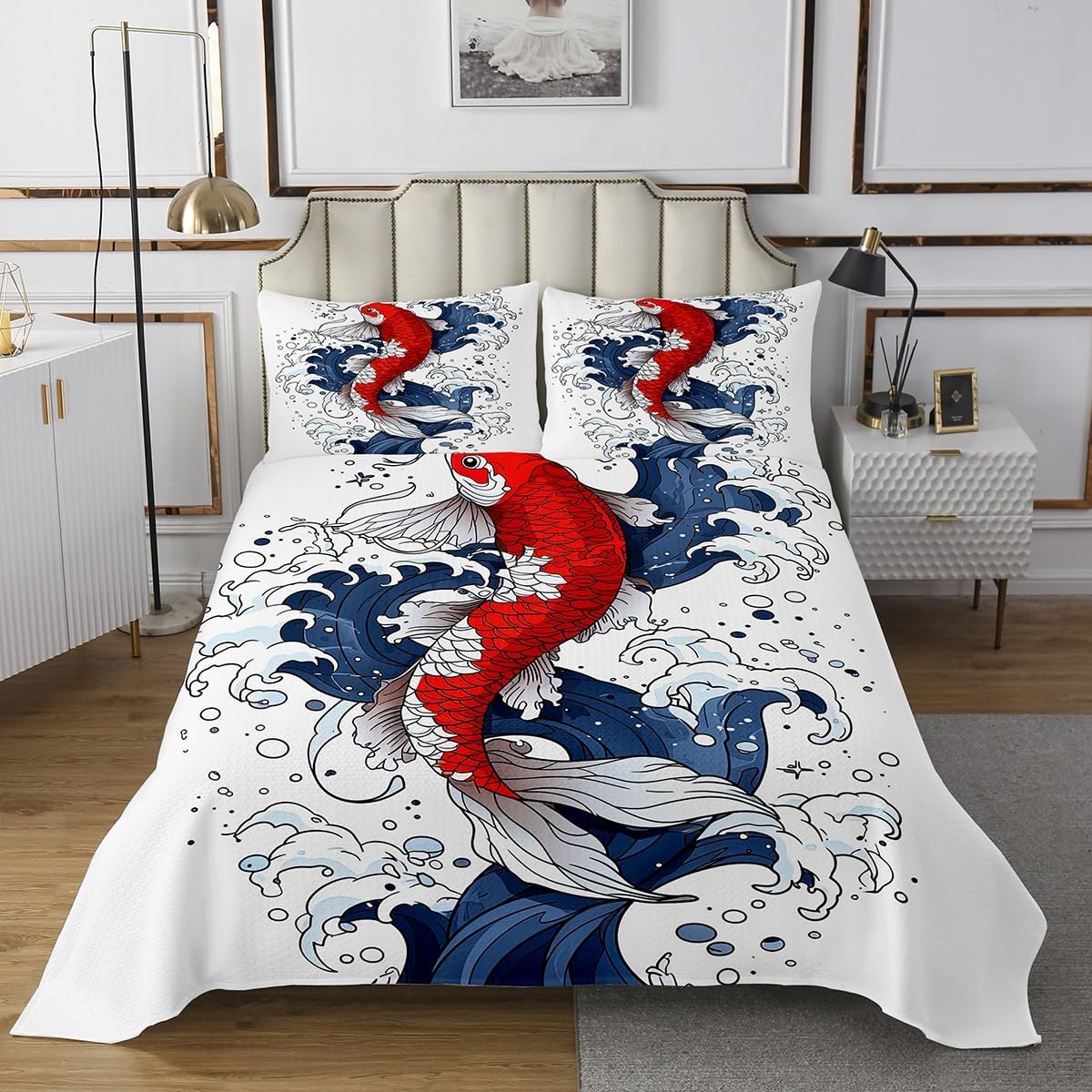 Erosebridal Boy Coverlet Set Twin Size Rocket Quilt Spaceship Bedspread Outer Space Galaxy Stars Planet Bedspread, Cartoon Style Quilt for Living Room Dorm Decorative