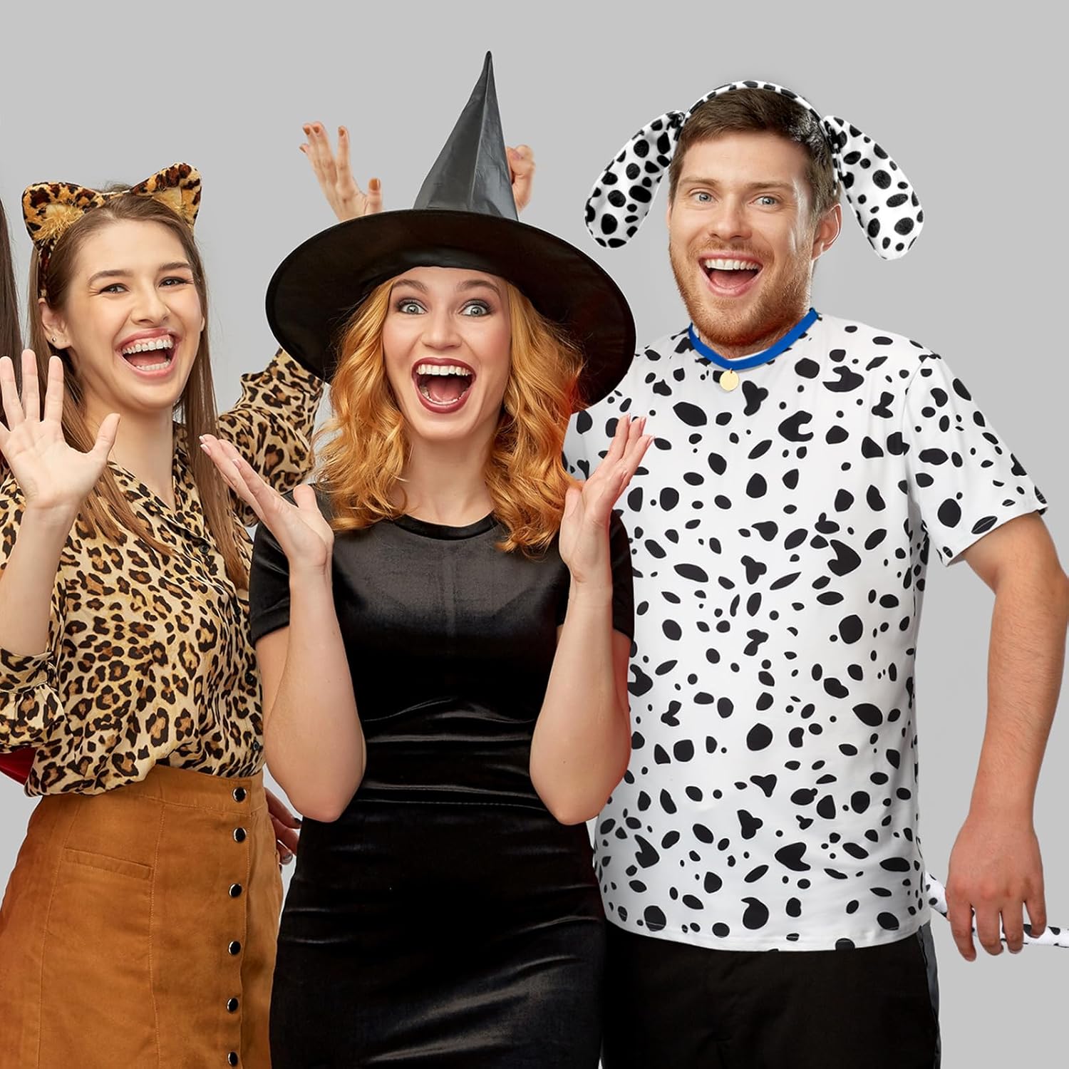 Toulite 4 Pcs Dog Dalmatian Costume for Adult Include Shirt Leather Collar Dog Ears Headband Tail Halloween Cosplay Party - Image 7