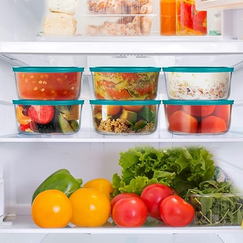 Miniatura 5 de Klareware - Recipientes de vidrio para almacenamiento de alimentos, apilables, para preparar comidas, almuerzo o ensaladas sobrantes, plato de 4