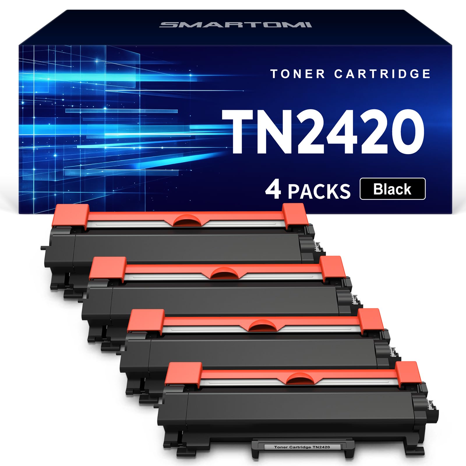 TN2420 Cartouche de Toner Compatible pour Brother DCP-L2530DW MFC-L2710DW HL-L2350DW DCP-L2510D HL-L2375DW MFC-L2730DW MFC-L2750DW HL-L2310D TN-2420 TN2410 TN-2410 (Noir, 4-Pack)