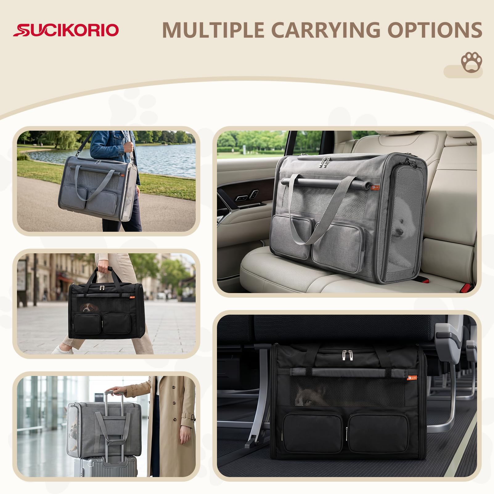 Transportin Gato Homologado 55x40x23cm Para Avion Cabina, Plegable Bolsa de Transportin Perro Grande Transpirable Cat Carrier con Bebedero Plegable Para Gatos y Perros, Air Europa Aerolineas