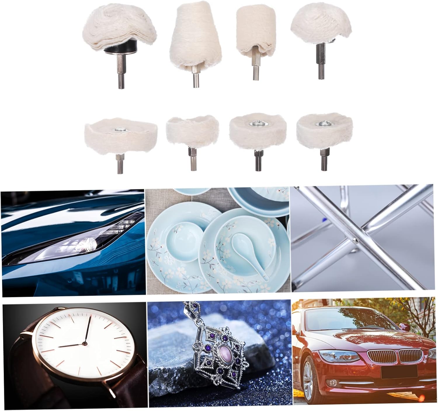 16 pcs Mop Accessories Buffing Head Aluminum Jewelry Tool Equipment Steel Polish Mini Polisher Grinder Kit Metal Cone Pad Polishing Wheel Mm Watch Drill Cloth Motorcycle Brush Polishing