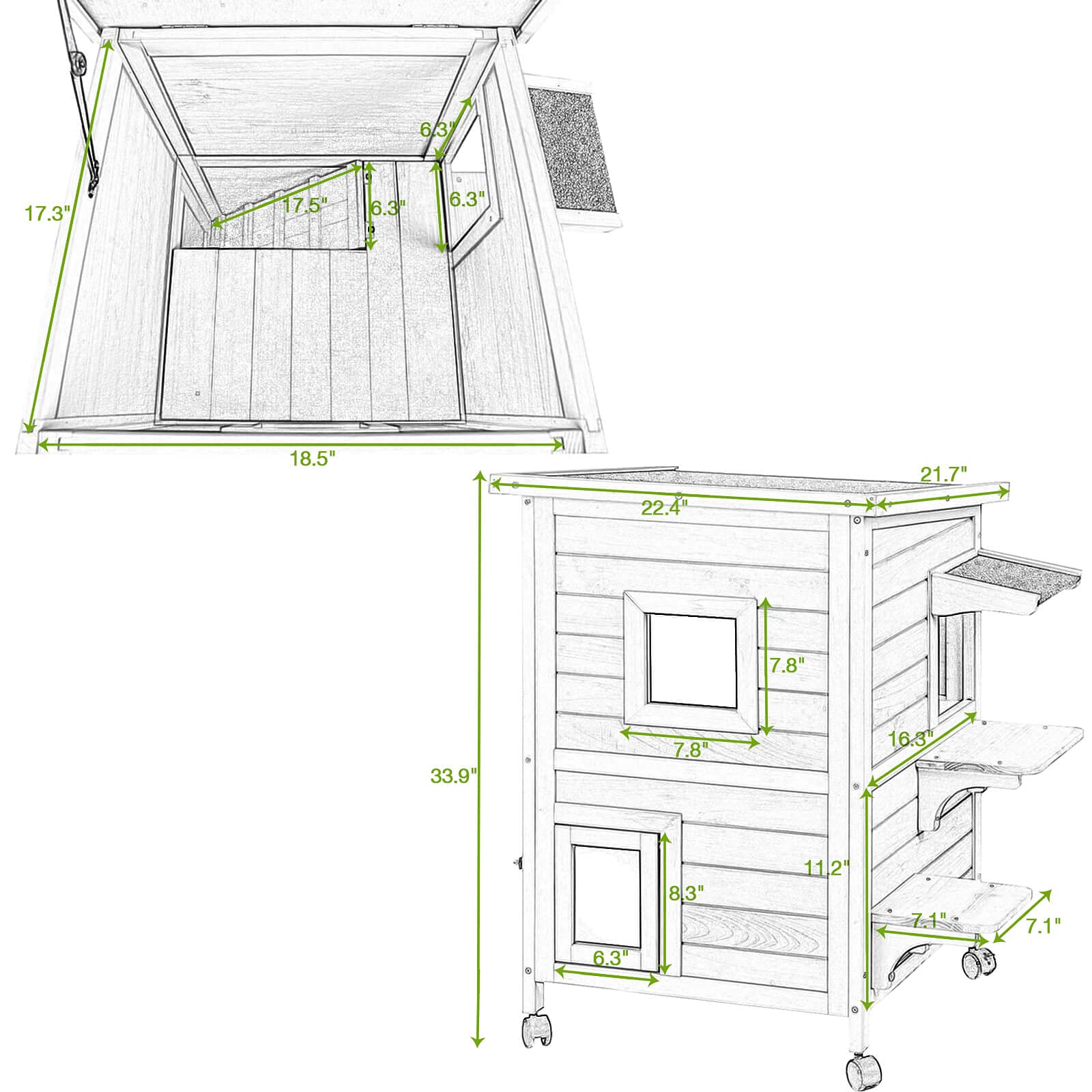 Outdoor Cat Houses for Feral Cats Weatherproof Outside Cat Shelter
