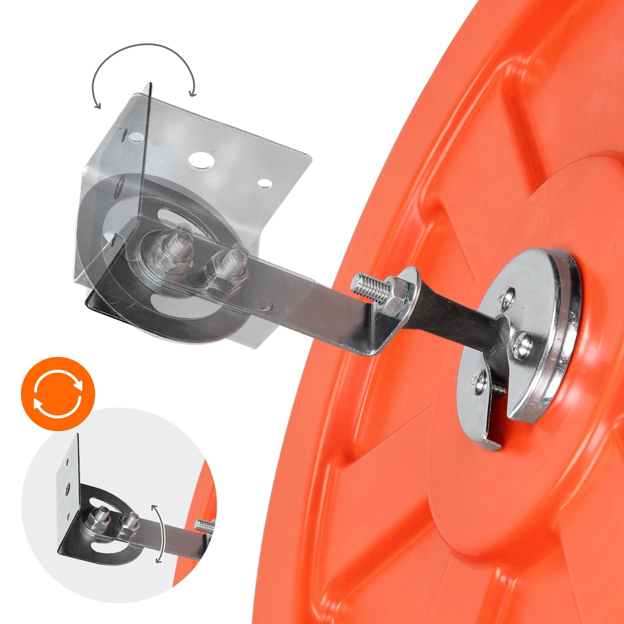 ECD Germany Espejo de Tráfico Ø 60 cm con Soporte Giratorio Rojo Irrompible Retrovisor de Seguridad para Interior Garaje Reflejo de Vigilancia Panorámico Espejo Convexo Facilita Entrada y Salida