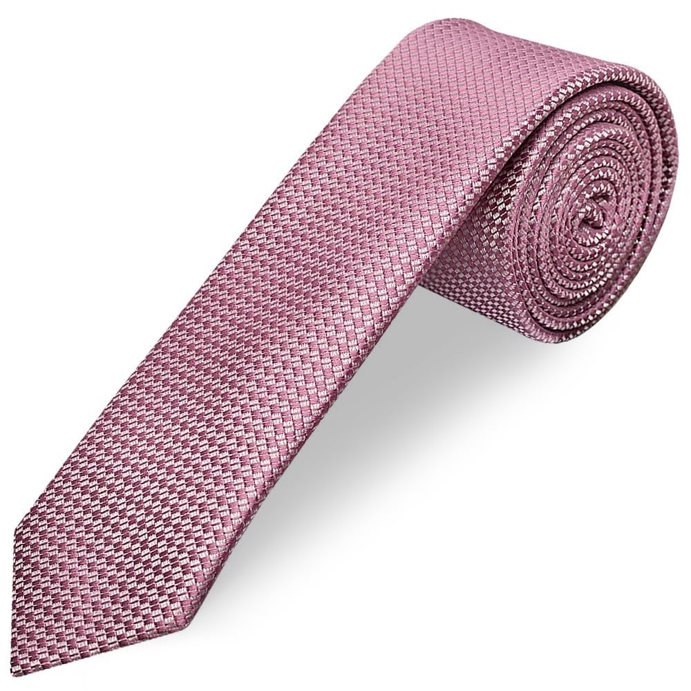 TIES R US Dusty Pink Textured Skinny Tie