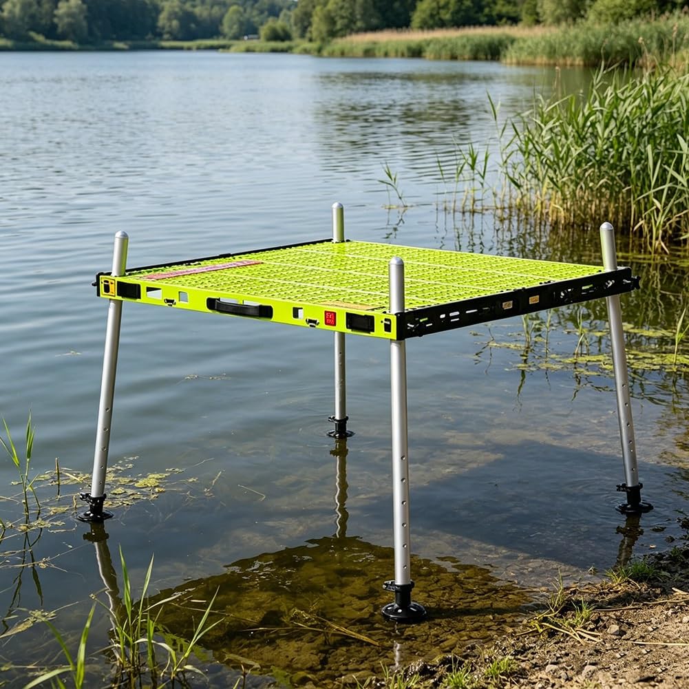 Plateforme de pêche légère portable avec support parapluie pour pêcheur à la ligne à terre