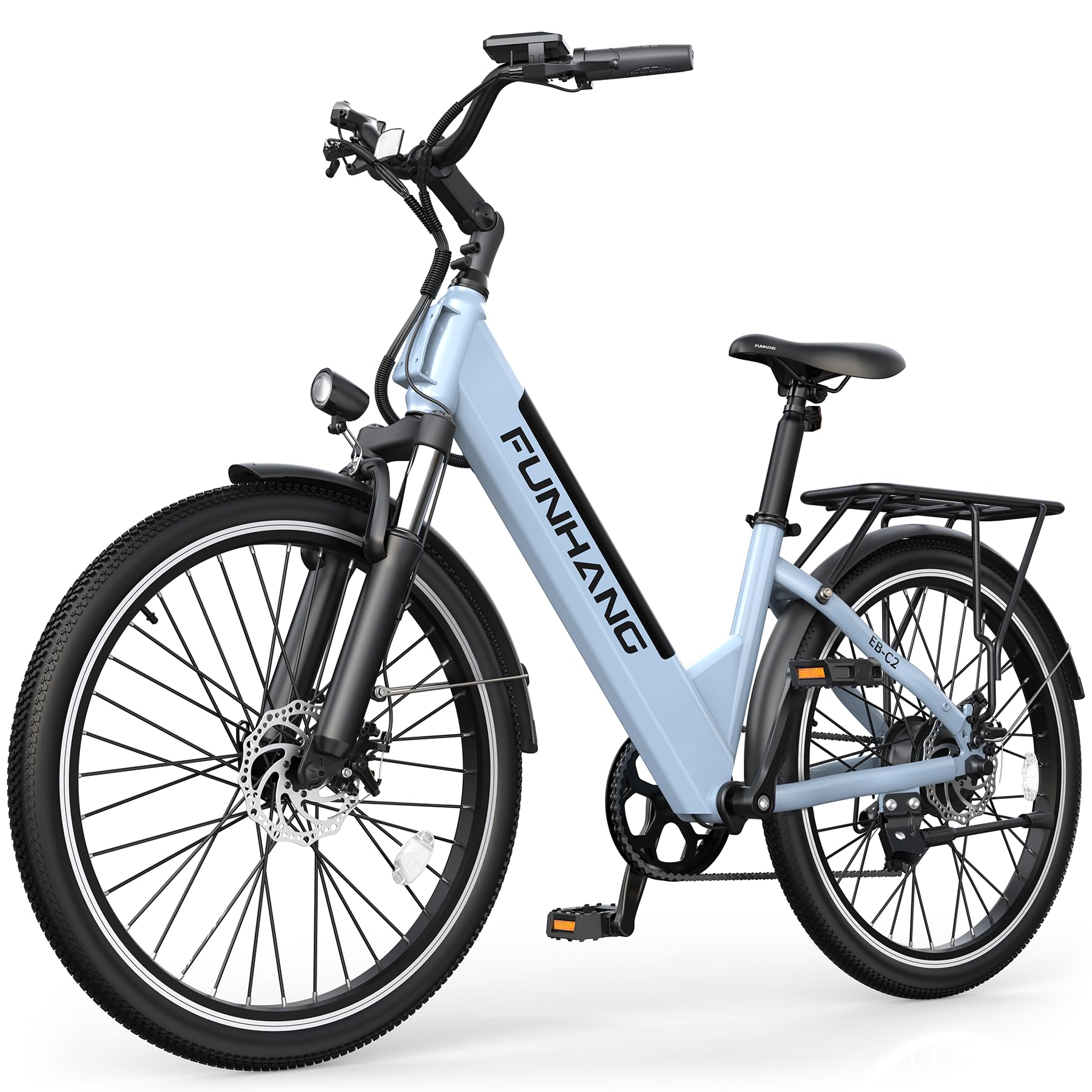 Electric Bike for Adults, 1000W Peak EBike, 50 Miles 21.7MPH Adult Electric Bicycles with 48V Battery, Adjustable Stem, Rear Rack, 7 Speed, 26" Step-Thru E Bike for Commute, UL 2849 Certified