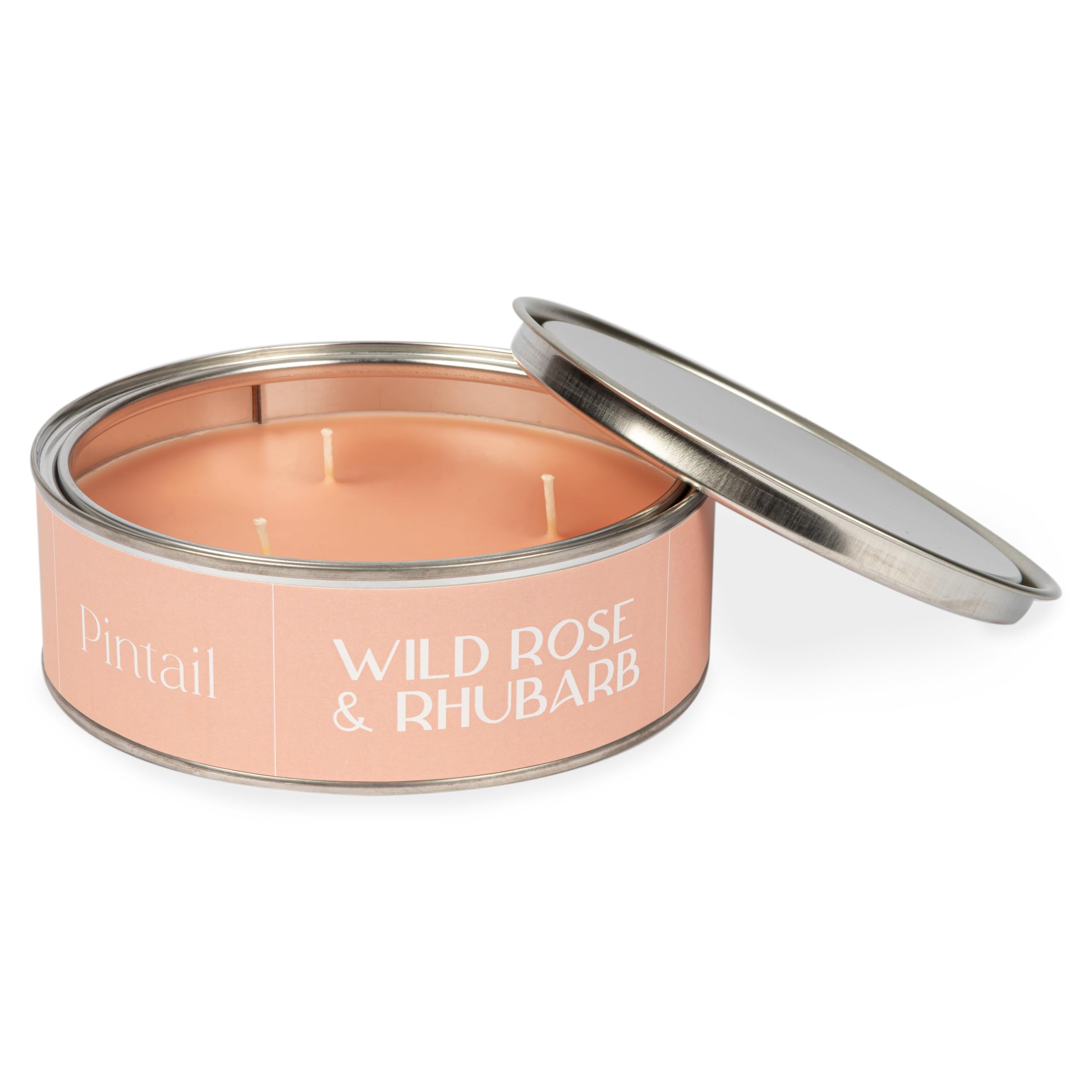Pintail Candles 3 Wick (Wild Rose & Rhubarb Home Fragrance) Scented Candles Long Burning (15 Hour Burn Time), Hand-Poured Scented Candles Gifts for Women