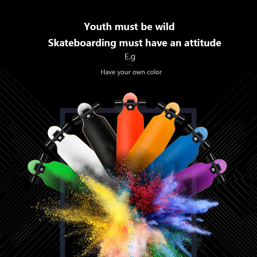 Patineta de 31 ", patineta Completa Cruiser 7 Layer Maple Double Kick Deck Tabla cóncava para Principiantes y Profesionales, Longboard de Color sólido,Rojo