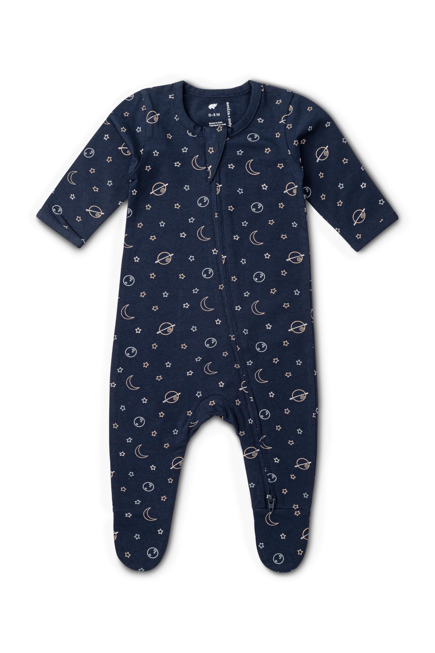 monica andy Double Zipper One Piece 100 Organic Baby Clothes for Girls Boys Unisex Preemie Newborn Infant Sizes